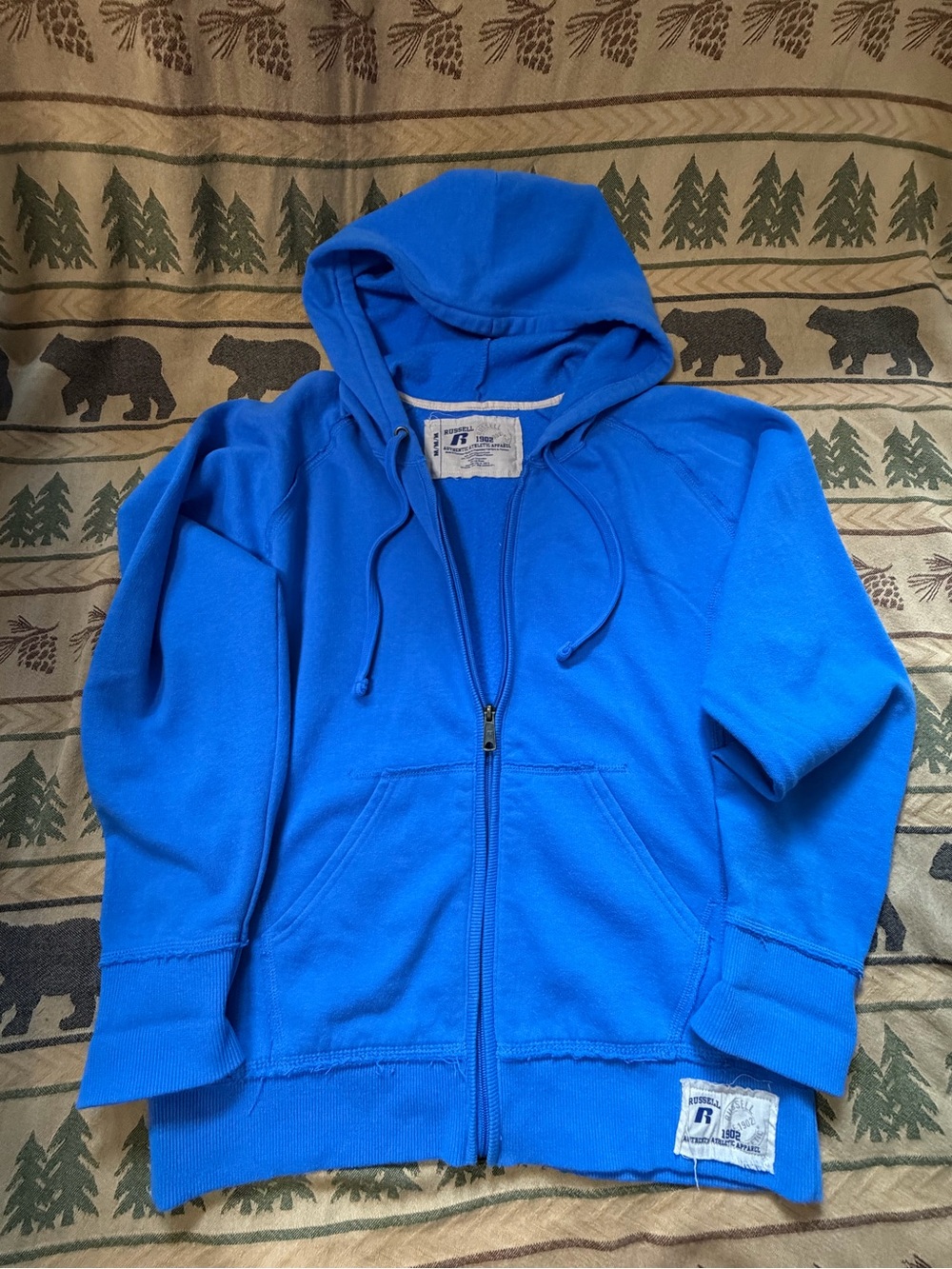 Russell Athletic Royal Blue Full-Zip Hooded Sweatshirt